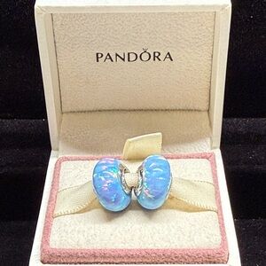 2 New Pandora Opalescent Ocean Blue Charm